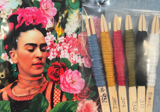 Frida Kahlo Slow Stitch Kit: Visible Mending, Jean Patch #3