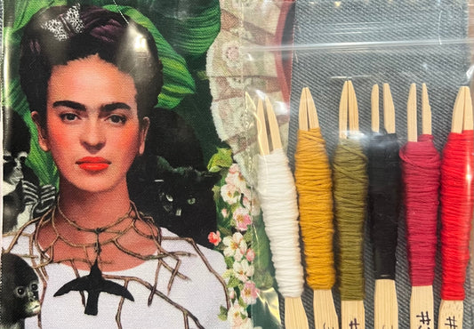 Frida Kahlo Slow Stitch Kit: Visible Mending, Jean Patch #4